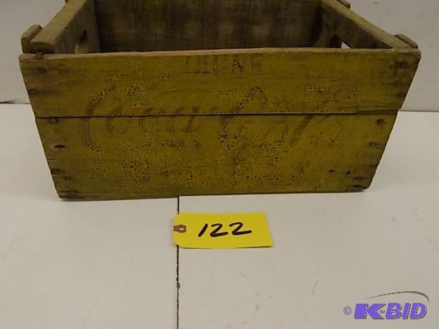 lot 122 image: Coca-Cola Wood Inverted Bottle Carrier...