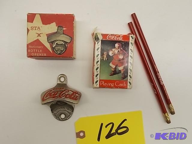 lot 126 image: Coca-Cola Bottle Opener (New), Pencils, &...