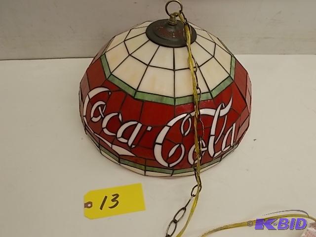 lot 13 image: Coca-Cola Hanging Lamp, 18", Works...