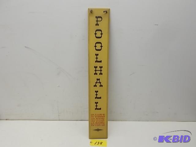 lot 138 image: Pool Hall Sign, 5.5 x 36...