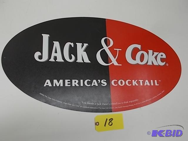 lot 18 image: Jack & Coke Tin Sign, 32 x 16...