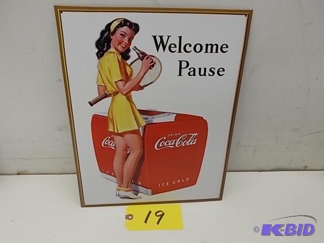 lot 19 image: Coca-Cola Tin Sign, 12.5 x 16...