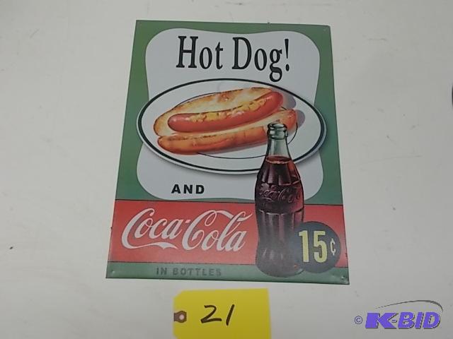 lot 21 image: Coca-Cola Tin Sign, 12.5 x 16...