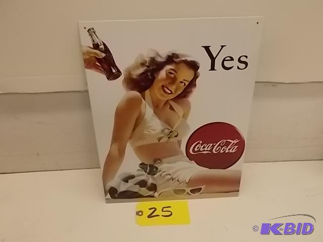 lot 25 image: Coca-Cola Tin Sign, 12.5 x 16...