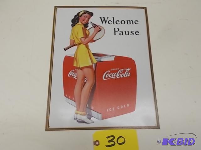 lot 30 image: Coca-Cola Tin Sign, 12.5 x 16...