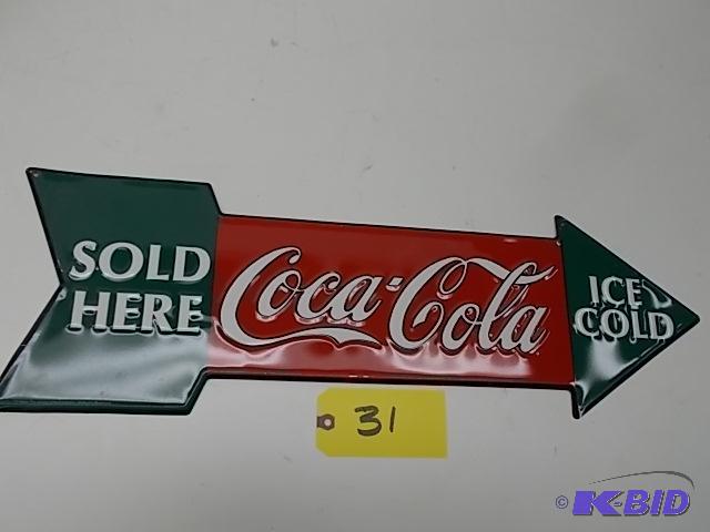 lot 31 image: Coca-Cola Tin Sign, 26.5 x 19...