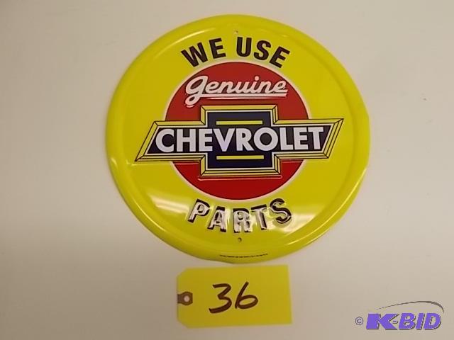 lot 36 image: Chevrolet Tin Sign, 12"...
