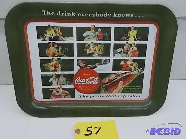 lot 57 image: Coca-Cola Tray, 17.5 x 13...