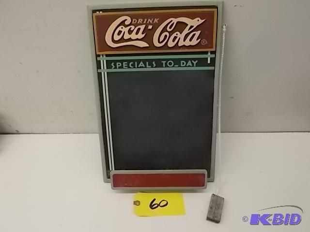 lot 60 image: Coca-Cola Chalkboard, 11 x 17...