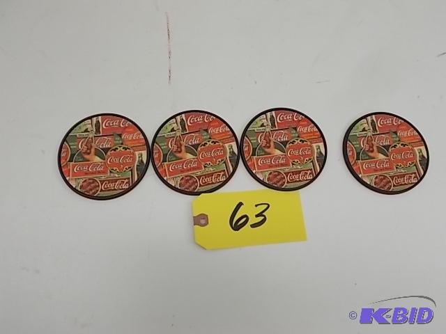 lot 63 image: (4) Coca-Cola Coasters...