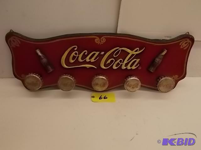 lot 66 image: Coca-Cola Coat Rack, 34.5 x 12.5...