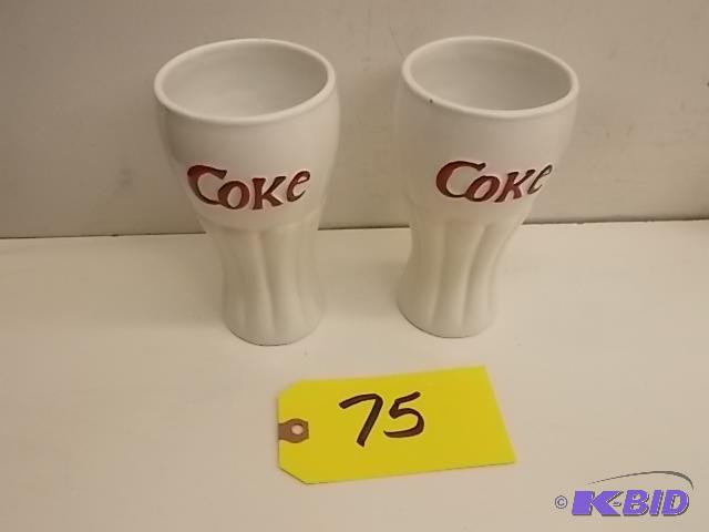 lot 75 image: (2) Coca-Cola Ceramic Tumblers...