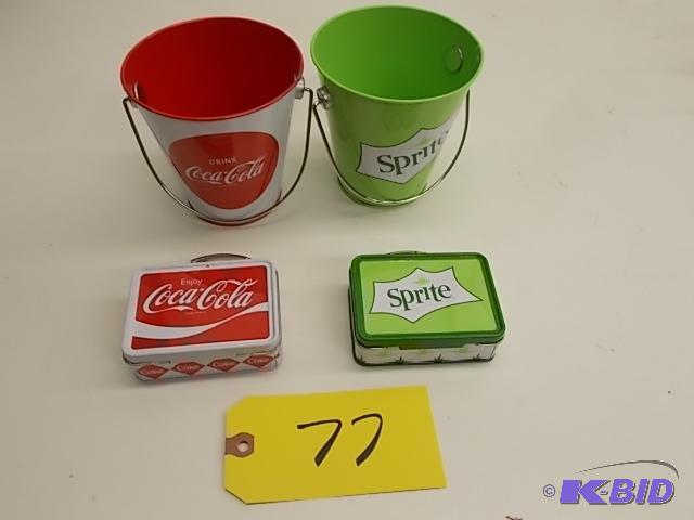 lot 77 image: Coca-Cola & Sprite Mini Pails and Mini Lu...