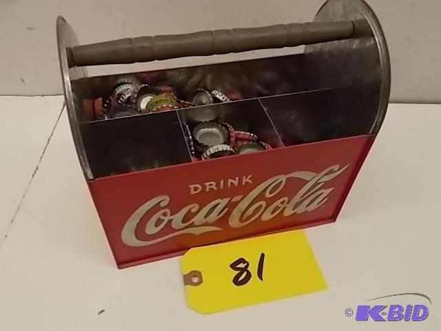lot 81 image: Coca-Cola Condiment Carrier with Asstd Bottl...