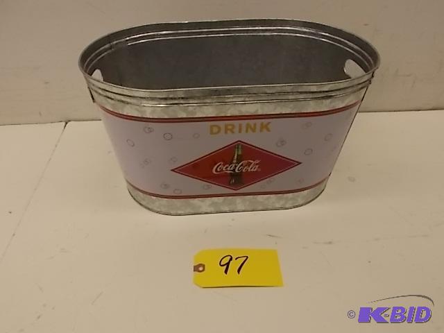 lot 97 image: Coca-Cola Galvanized Bucket, 16 x 9.5 x 9...
