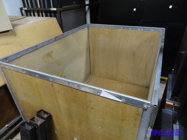 Wood crate for shipping or storage. Mounted o...