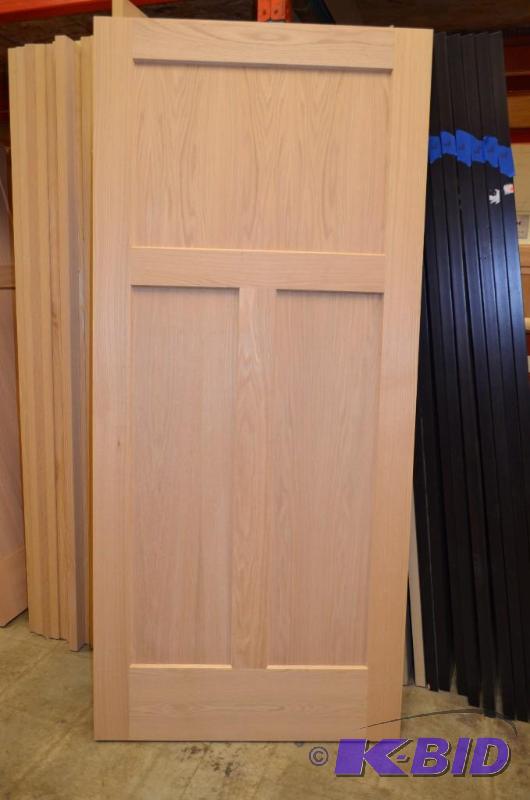 36&quot Oak 3-panel slab door Unfinished Gre...