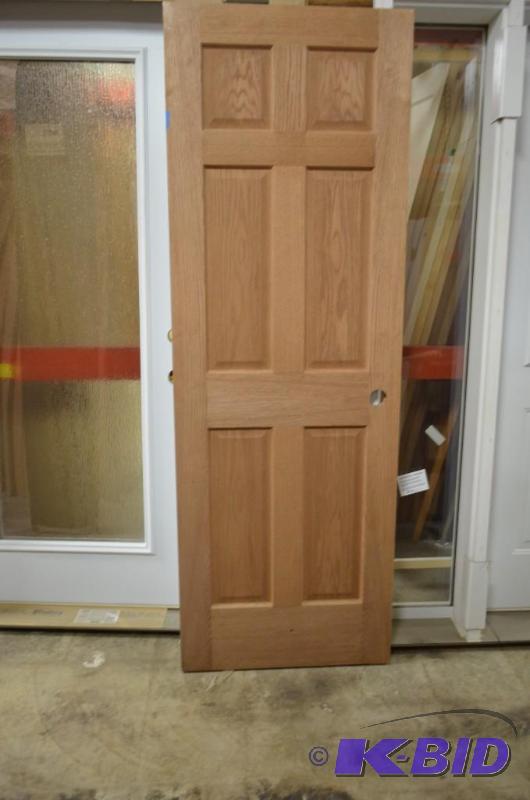 28&quot Prefinished&nbspOak slab door Lock-...