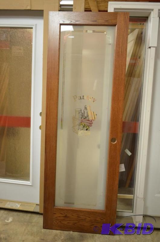 28&quot Prefinished Oak Glass &quotPantry&q...