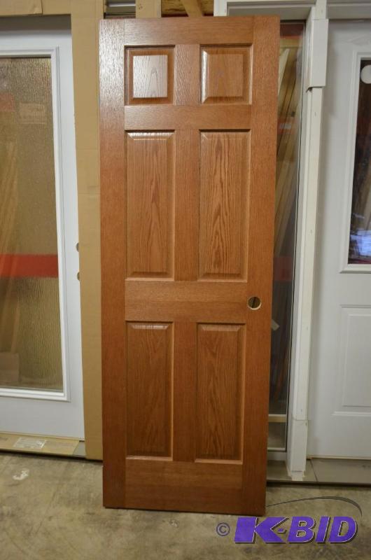 28&quot Prefinished Oak 6-panel slab door Ri...