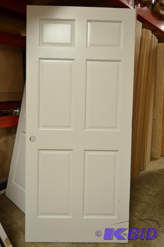 36&quot White 6-panel slab door Left-hand sw...