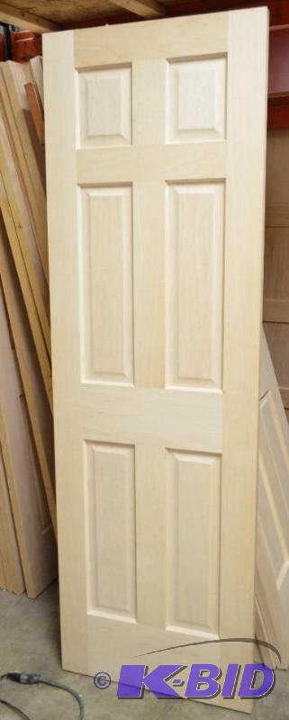 26&quot Unfinished 6-panel Maple slab door N...