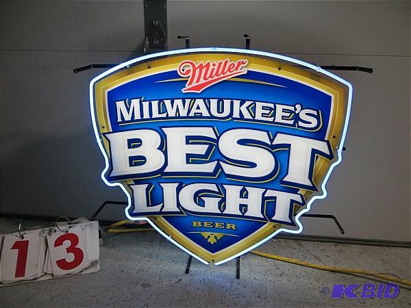lot 13 image: Miller Milwaukees Best Neon Sign