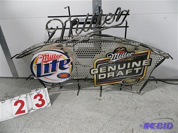 lot 23 image: Miller Neon Beer Sign