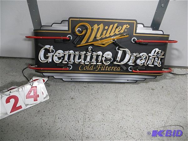 lot 24 image: Miller Genuine Draft Neon Sign