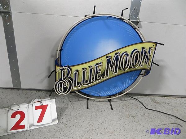 lot 27 image: Blue Moon Neon Sign