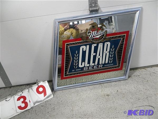 lot 39 image: Miller Clear Beer Mirror