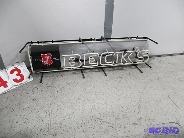 lot 43 image: Becks Neon Sign