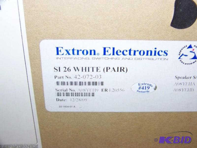 lot 38 image: (Pair) Extron Electronics, Two-Way, Surface Mount Speakers - BRAND NEW