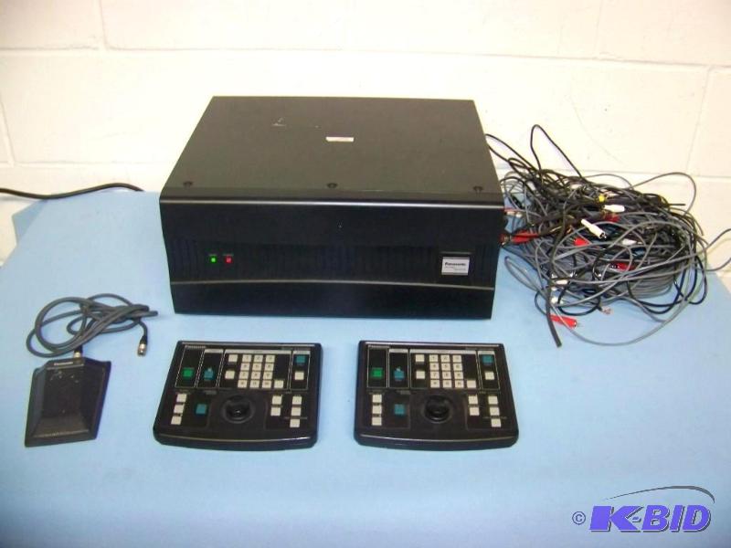 lot 57 image: Panasonic, AV Codec unit, (2) Remote Control units, Condenser Microphone and Cables