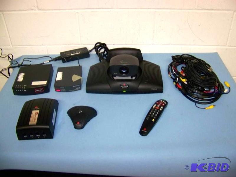 lot 60 image: Polycom, Video Conferencing  Teleconferencing Equipment in custom, Travel Case