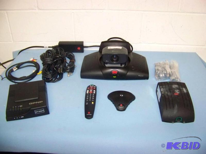 lot 61 image: Polycom  3M, Video Conferencing  Teleconferencing Equipment in custom, Travel Case