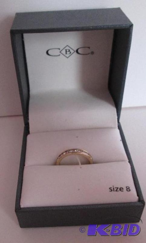 lot 3 image: CBC gold and rinestone ring size8 gold conte...