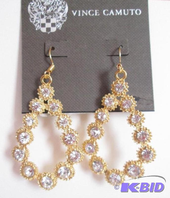 lot 33 image: Vince and Camuto gold and diamond style hoop ...