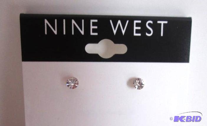 lot 37 image: Nine West small diamond earrings...