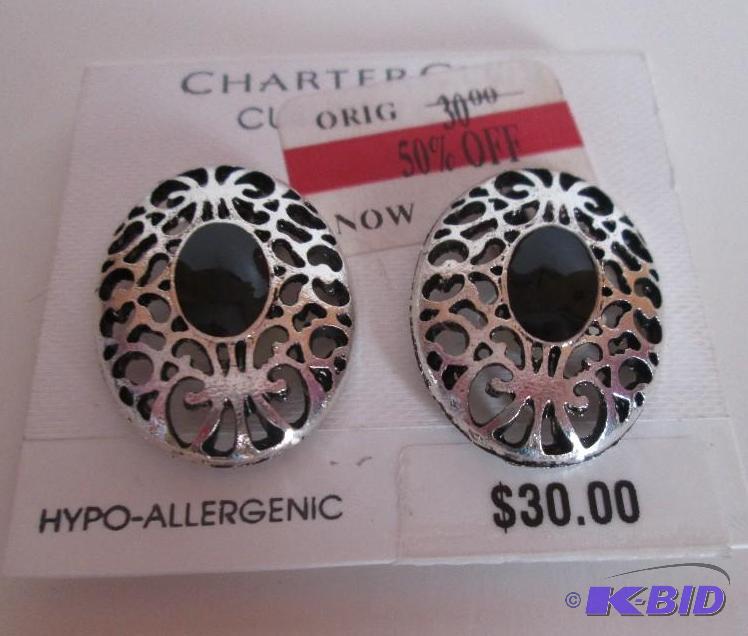 lot 68 image: Charter Club Hypo-allergentic black and slive...