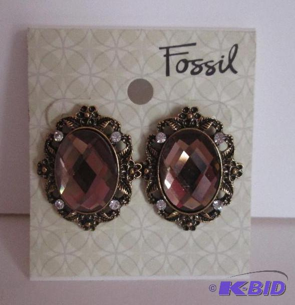 lot 72 image: Fossil copper gem stone earrings retail price...