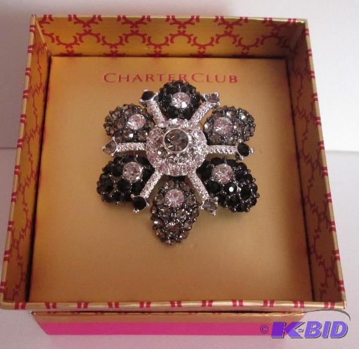 lot 8 image: Chapter Club Sparkly flower pin retail price...