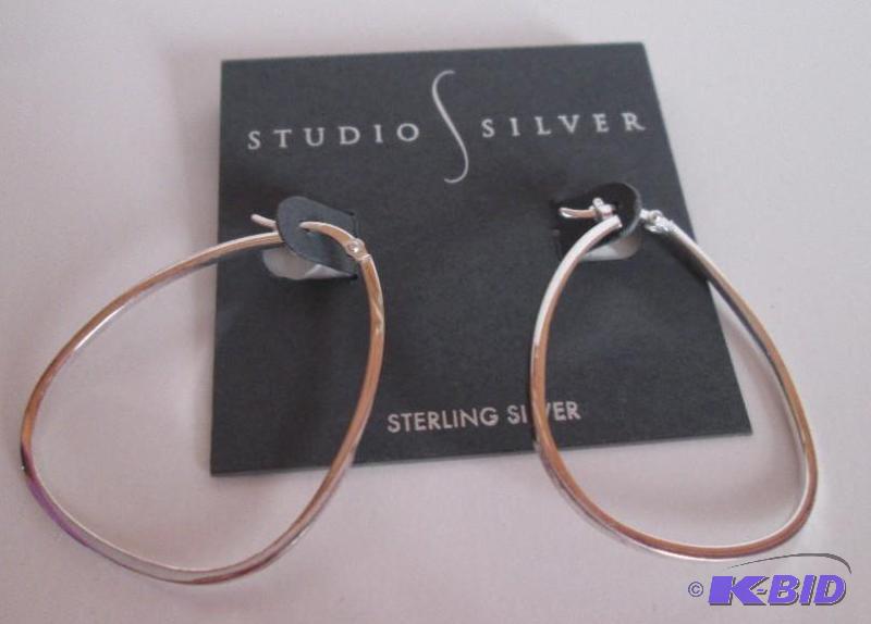 lot 85 image: Studio Sliver sterling sliver hoop earrings r...