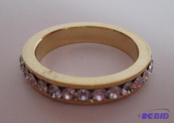 lot 99 image: Gold color framed rinestone ring size unknow...