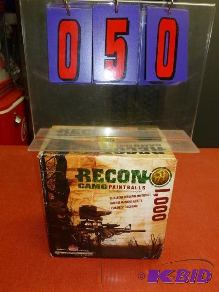 Recon .68 paintballs. 1000 count. As shown. T...