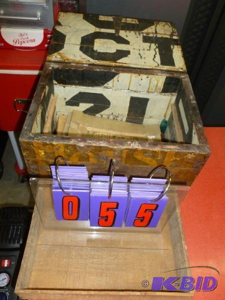 Vintage wood ammoreloading box with wood tra...