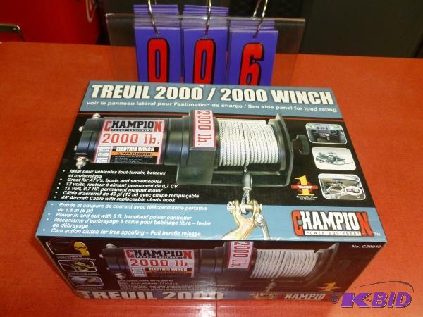 12 volt 2000 lb atv winch with controls and c...