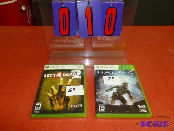 lot 10 image: 2 xbox 360 games. Halo 4 and left for dead 2....