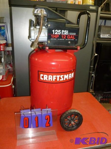 lot 12 image: Craftsman air compressor. Cast iron sleeve. 1...