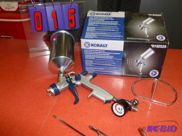 lot 15 image: Kobalt large hvlp spray gun. New int he box. ...